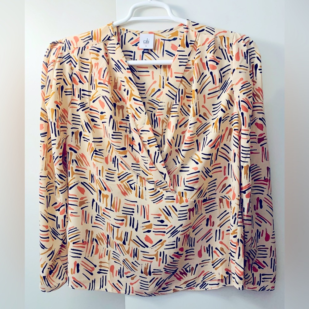 Cabi Marni blouse in blush cream, size medium